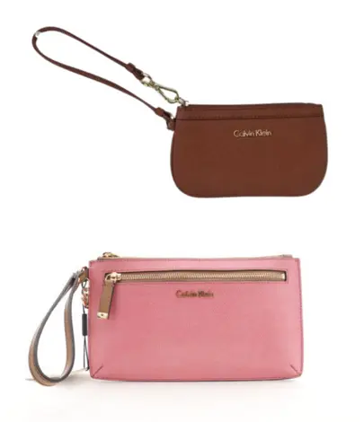 Calvin Klein Pebble Leather Wristlet Wallet