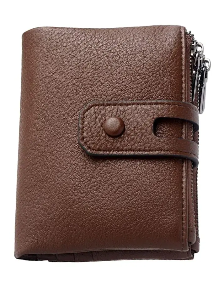 Bveyzi Small Leather Wallet for Women