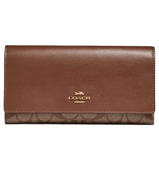 Coach Signature Leather Trifold ID Wallet