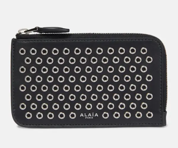 Alaia Studded Leather Cardholder Wallet