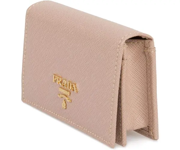 Prada Womens Beige Saffiano Leather Small Wallet 